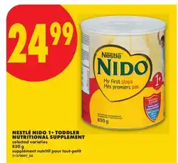No Frills NESTLÉ NIDO 1+ TODDLER NUTRITIONAL SUPPLEMENT, 850 g offer