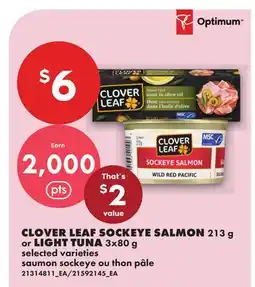 No Frills CLOVER LEAF SOCKEYE SALMON, 213 G OR LIGHT TUNA offer