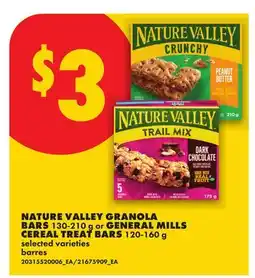 No Frills NATURE VALLEY GRANOLA BARS 130-210 g or GENERAL MILLS CEREAL TREAT BARS 120-160 g offer