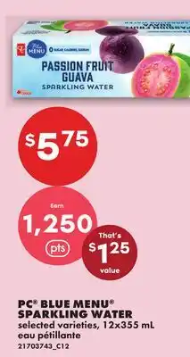 No Frills PC BLUE MENU SPARKLING WATER offer