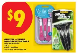 No Frills GILLETTE or VENUS DISPOSABLE RAZORS, 1-8'S offer