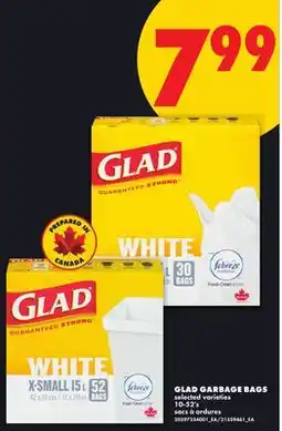 No Frills GLAD GARBAGE BAGS, 10-52's offer