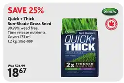 Home Hardware Quick + Thick Sun-Shade Grass Seed offer
