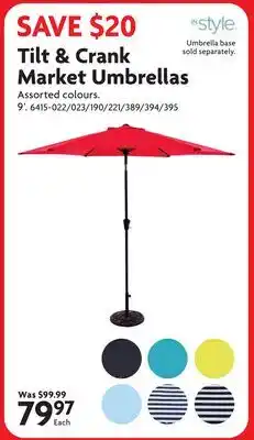 Home Hardware Tilt & Crank Market Umbrellas offer