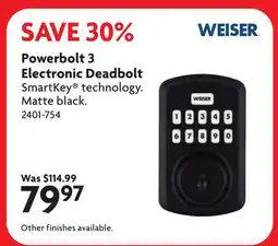 Home Hardware Powerbolt 3 Electronic Deadbolt offer