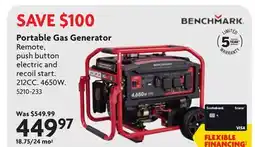 Home Hardware Portable Gas Generator offer