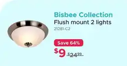 Bath Depot Bisbee Collection Flush mount 2 lights offer