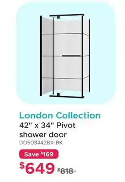 Bath Depot London Collection 42 x 34 Pivot shower door offer