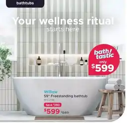 Bath Depot Willow 59 Freestanding bathtub offer