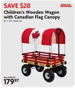 Home Hardware Children's Wooden Wagon with Canadian Flag Canopy offer