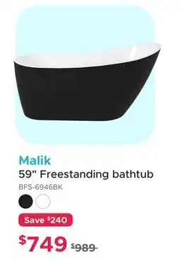 Bath Depot Malik 59 Freestanding bathtub offer