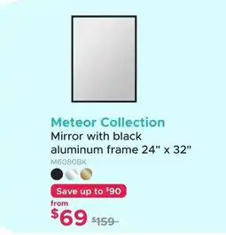 Bath Depot Meteor Collection Mirror with black aluminum frame 24 x 32 offer