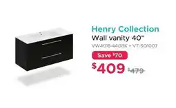 Bath Depot Henry Collection Wall vanity 40 offer