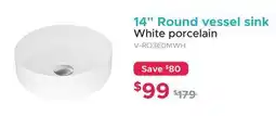 Bath Depot 14 Round vessel sink White porcelain offer