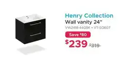 Bath Depot Henry Collection Wall vanity 24 offer