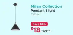 Bath Depot Milan Collection Pendant 1 light offer
