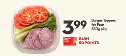 Longo's Burger Toppers for Four offer