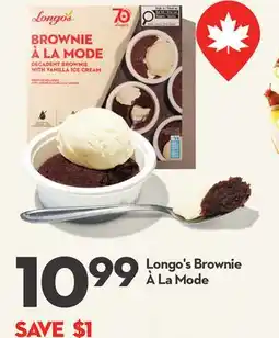 Longo's Brownie À La Mode offer