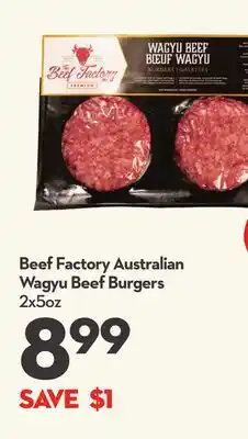 Longo's Australian Wagyu Beef Burgers offer