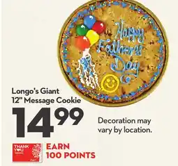 Longo's Giant 12 Message Cookie offer