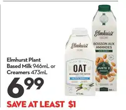 Longo's Plant Based Milk 946mL or Creamers 473mL offer