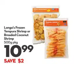 Longo's Frozen Tempura Shrimp or Breaded Coconut Shrimp offer