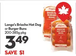 Longo's Brioche Hot Dog or Burger Buns offer