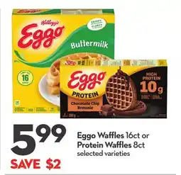 Longo's Eggo Waffles 16ct or Protein Waffles 8ct offer