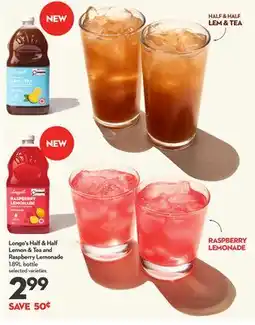 Longo's Half & Half Lemon & Tea and Raspberry Lemonade offer