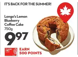 Longo's Lemon Blueberry Coffee Cake offer