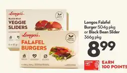 Longo's Falafel Burger 504g pkg or Black Bean Slider 366g pkg offer