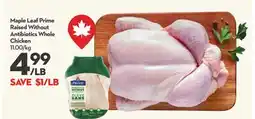 Longo's Prime Raised Without Antibiotics Whole Chicken offer
