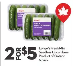 Longo's Fresh Mini Seedless Cucumbers offer