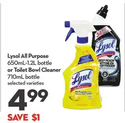 Longo's All Purpose 650ml-1.2L bottle or Toilet Bowl Cleaner 710mL bottle offer