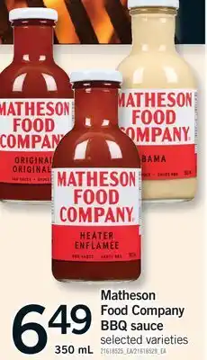 Fortinos MATHESON FOOD COMPANY BBQ SAUCE offer