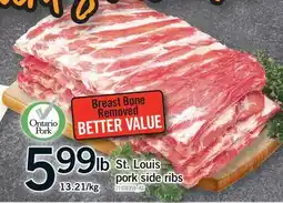 Fortinos ST. LOUIS PORK SIDE RIBS offer