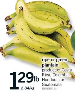 Fortinos RIPE OR GREEN PLANTAIN offer