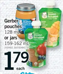 Fortinos GERBER POUCHES OR JARS, 128 ML OR offer