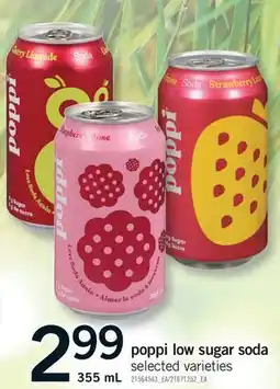 Fortinos POPPI LOW SUGAR SODA offer