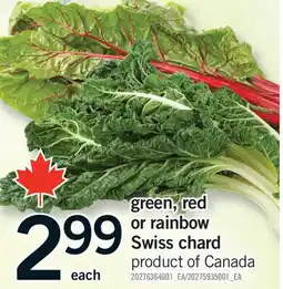 Fortinos GREEN, RED OR RAINBOW SWISS CHARD offer