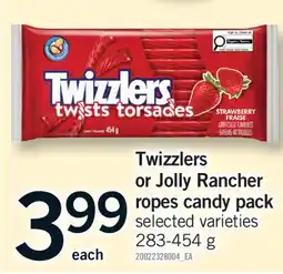 Fortinos TWIZZLERS OR JOLLY RANCHER ROPES CANDY PACK offer