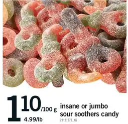 Fortinos INSANE OR JUMBO SOUR SOOTHERS CANDY offer