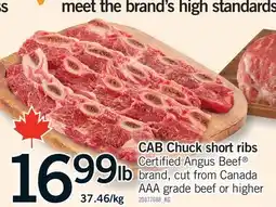 Fortinos CAB CHUCK SHORT RIBS offer