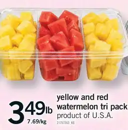 Fortinos YELLOW AND RED WATERMELON TRI PACK offer
