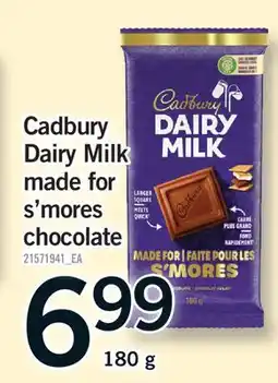 Fortinos CADBURY DAIRY MILK MADE FOR S'MORES CHOCOLATE offer