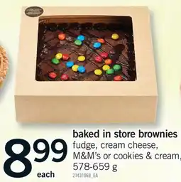 Fortinos BAKED IN STORE BROWNIES offer