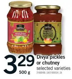 Fortinos DIVYA PICKLES OR CHUTNEY offer