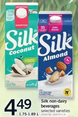 Fortinos SILK NON-DAIRY BEVERAGES offer