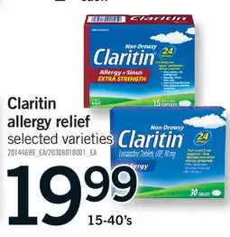 Fortinos CLARITIN ALLERGY RELIEF, 15-40's offer