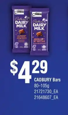 Fortinos CADBURY BARS offer